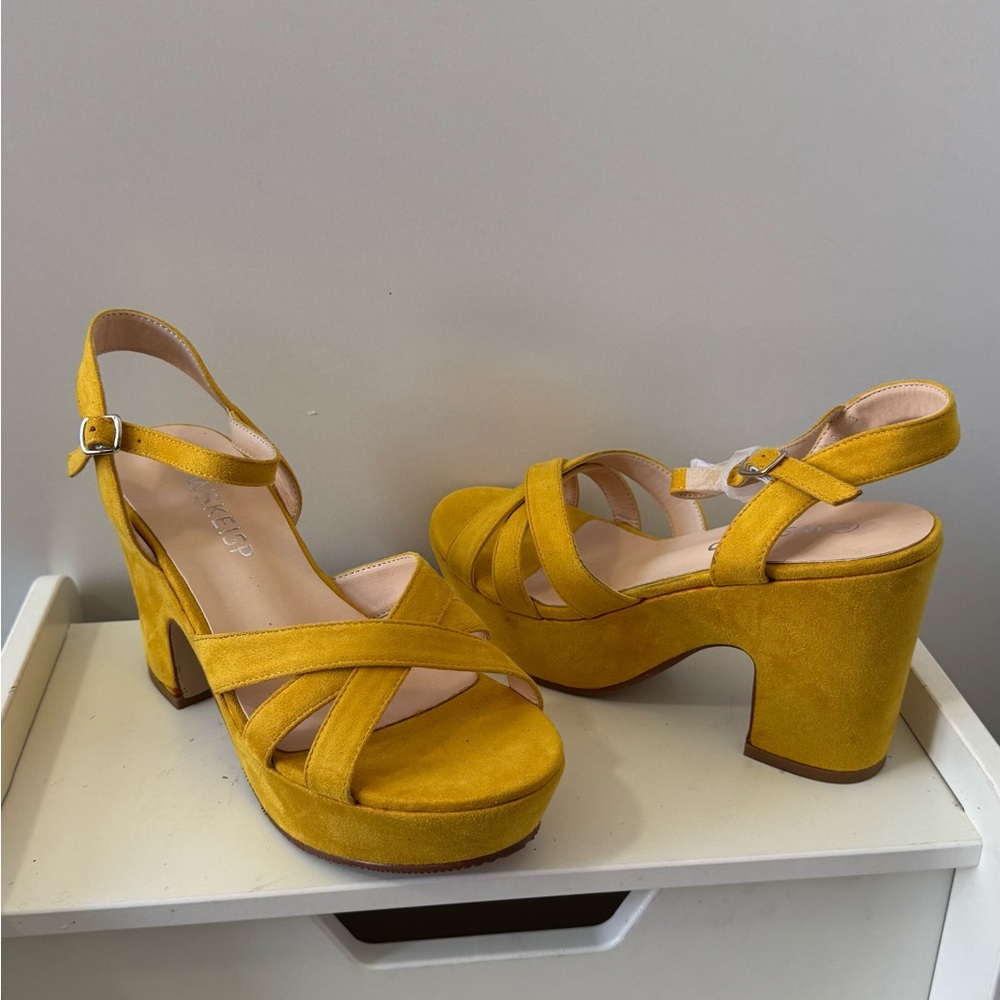 Yellow Platform Sandals size 6